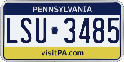 PA license plate LSU3485
