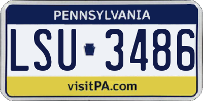 PA license plate LSU3486