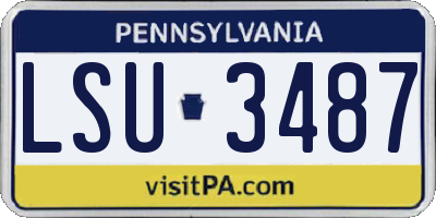PA license plate LSU3487