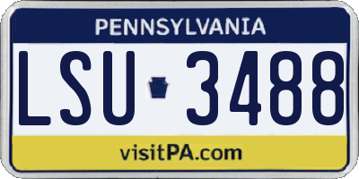 PA license plate LSU3488