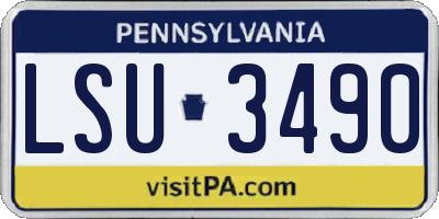PA license plate LSU3490