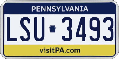 PA license plate LSU3493