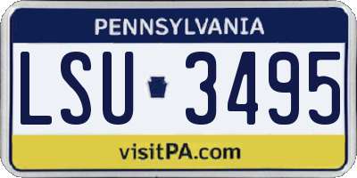 PA license plate LSU3495