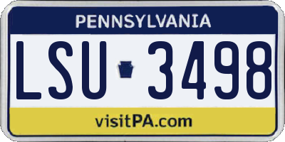 PA license plate LSU3498