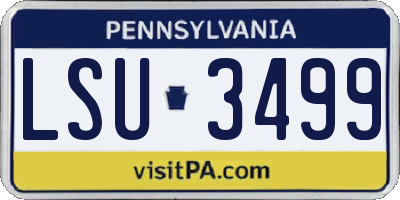 PA license plate LSU3499