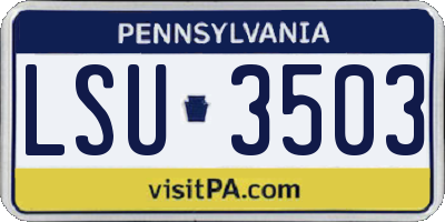 PA license plate LSU3503