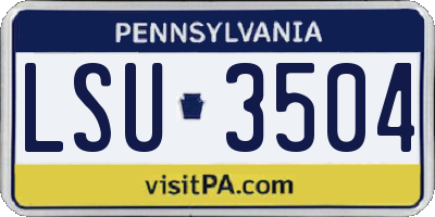 PA license plate LSU3504