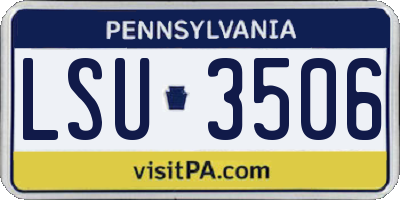 PA license plate LSU3506