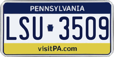 PA license plate LSU3509