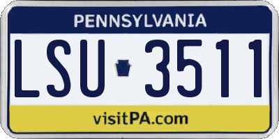 PA license plate LSU3511