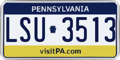 PA license plate LSU3513