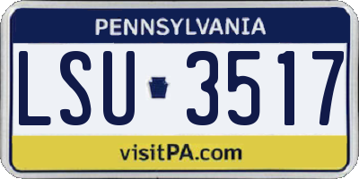 PA license plate LSU3517