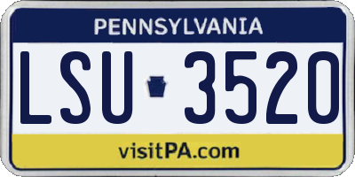 PA license plate LSU3520