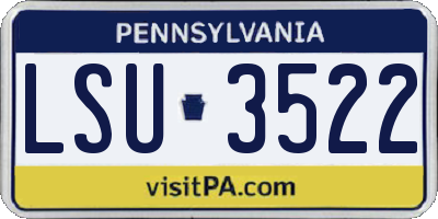PA license plate LSU3522