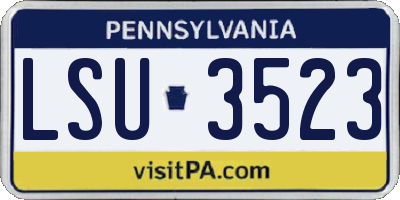 PA license plate LSU3523