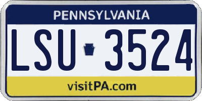 PA license plate LSU3524