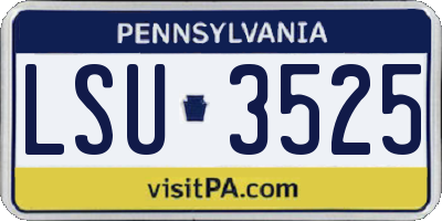 PA license plate LSU3525