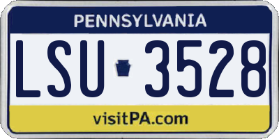 PA license plate LSU3528