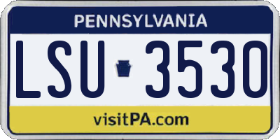 PA license plate LSU3530