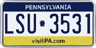 PA license plate LSU3531