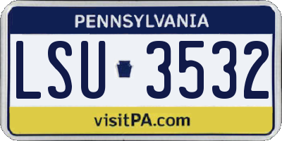 PA license plate LSU3532