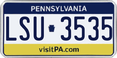 PA license plate LSU3535