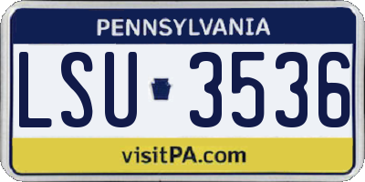 PA license plate LSU3536