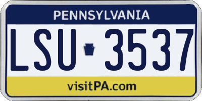 PA license plate LSU3537