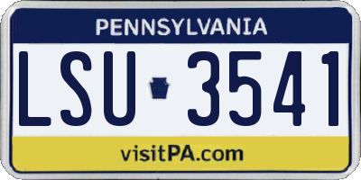 PA license plate LSU3541