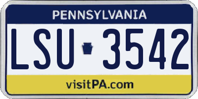 PA license plate LSU3542