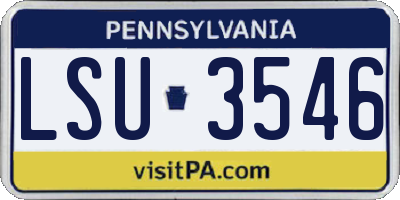 PA license plate LSU3546