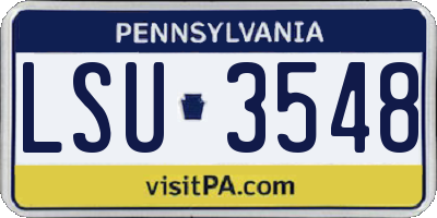 PA license plate LSU3548