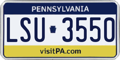 PA license plate LSU3550