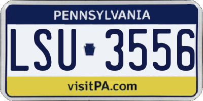 PA license plate LSU3556