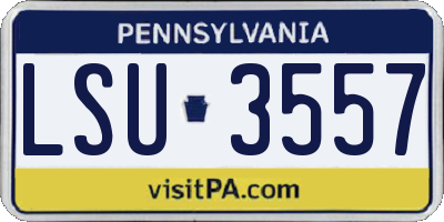 PA license plate LSU3557