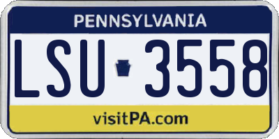 PA license plate LSU3558