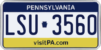 PA license plate LSU3560