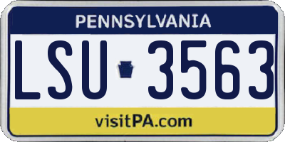 PA license plate LSU3563