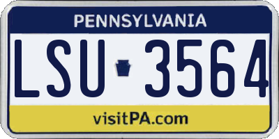 PA license plate LSU3564