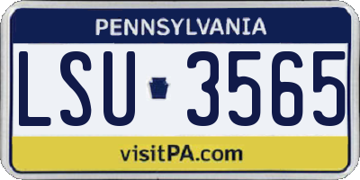 PA license plate LSU3565