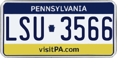 PA license plate LSU3566