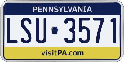 PA license plate LSU3571