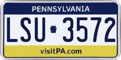 PA license plate LSU3572