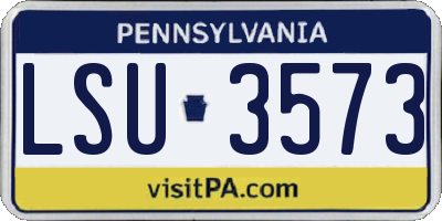 PA license plate LSU3573