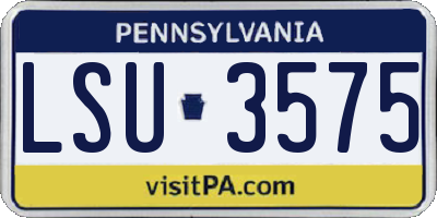 PA license plate LSU3575