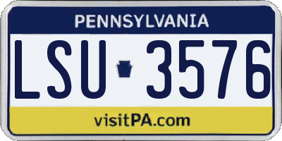 PA license plate LSU3576