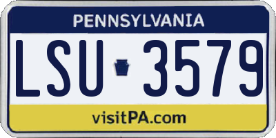 PA license plate LSU3579