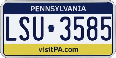 PA license plate LSU3585