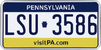 PA license plate LSU3586