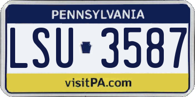 PA license plate LSU3587